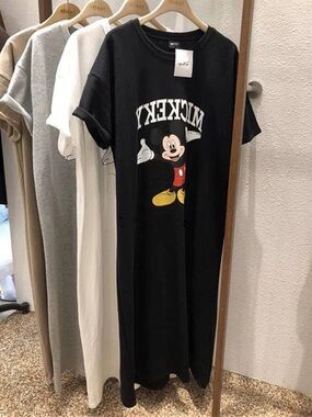 Mickey Mouse Black Graphic Tee Dress